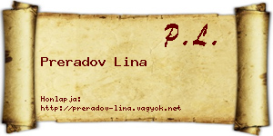 Preradov Lina névjegykártya